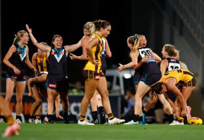 Hawks bundled out in straight sets as Port complete wild comeback to surge into AFLW prelims