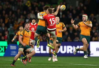 AS IT HAPPENED: Faessler, Wright hat-tricks help Wallabies put FIFTY on Wales despite Kerevi red