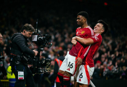 Amad's stunning hat-trick rescues dreary United, Brighton down struggling Ipswich to snap winless run