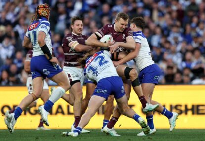 Five and a Kick: Turbo plays through pain to lift Manly off the canvas to land knockout blow on Bulldogs