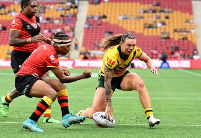 Joy of six for Julia: Poor goal-kicking prevents Jillaroos from racking up ton in mismatch mauling of PNG