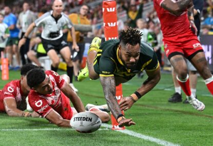 AS IT HAPPENED: Tommy Turbo's double takes Kangaroos to Pacific Championships glory over gutsy Tonga