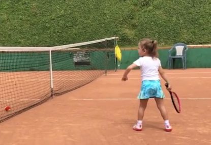 This 4 year old is better at tennis than you!