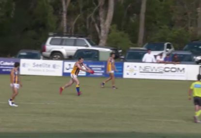 Local footy player morphs into Malcolm Blight with monstrous goal