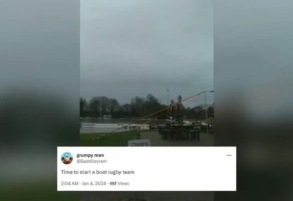 WATCH: It's a bit wet, folks! -  Derby Rugby Club grounds flood!