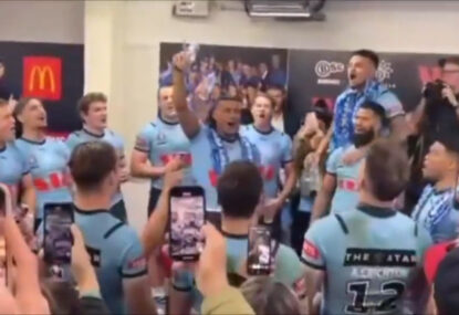 LISTEN: 'Where is Queensland? We can't see ya!' Blues break out new song, troll Maroons