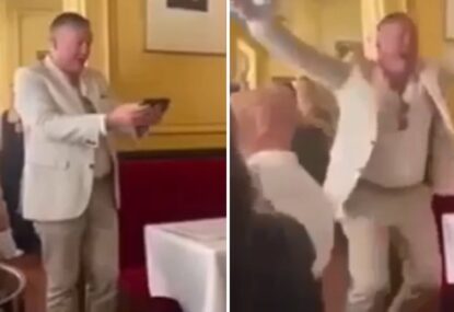 LANGUAGE: 'OUT ON THE F--KING FULL!' McGuire goes full nuffie, calls Pies-Blues from Olympics function