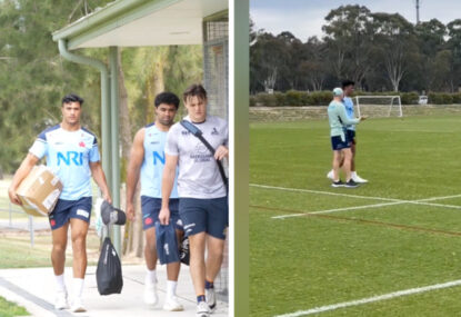 WATCH: Joseph Suaalii has first day in Wallabies camp - immediately strikes up convo with Joe Schmidt