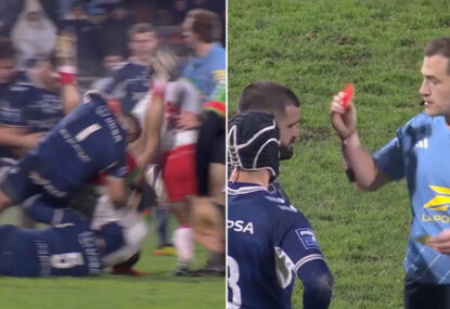 WATCH: French prop dumping opponent on his head is the most blatant red card you'll see