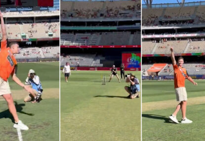 WATCH: Docker says he's nervous about BBL celeb ball, then cleans up middle stump!
