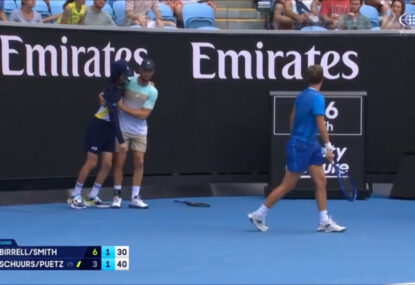 WATCH: Quick-thinking doubles players rush to collapsing ballkid's aid