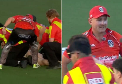 WATCH: Former All Black gives tackled streaker a 'disciplinary spank' for interrupting Black Clash