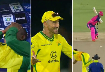 'He's overstepped!' Final-over drama as Joburg think they're a chance of winning... for about 30 seconds