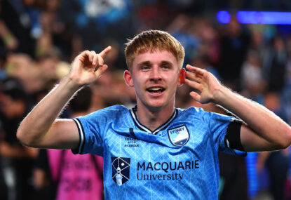 Kucharski wondergoal seals late Sydney win over Roar as pitch and crowd issues plague Suncorp