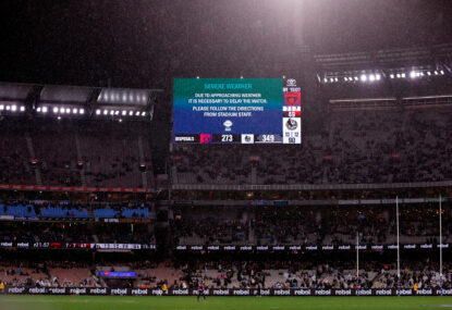 'Can we pull the pin?' Hodge's cheeky 'mercy rule' suggestion as Pies-Dees dead rubber stopped by LIGHTNING