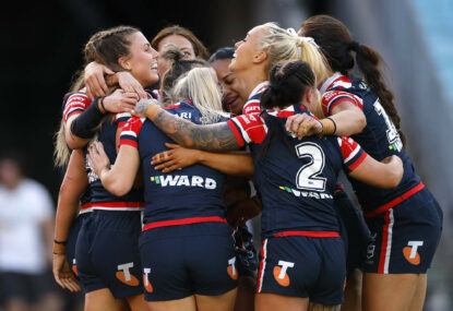 Roosters survive to claim second NRLW trophy after Sharks' monumental comeback falls just short
