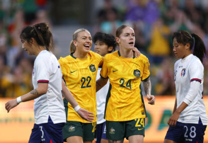 Matildas cruise to big Taiwan victory as Polkinghorne and Sermanni farewelled
