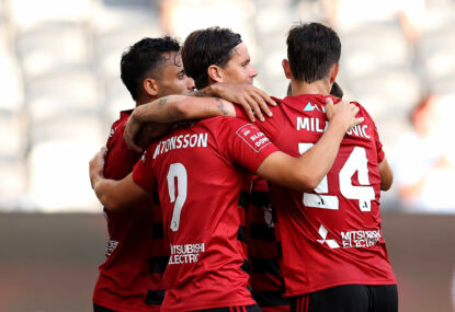 Wanderers pull off dramatic comeback to edge out Adelaide in five-goal thriller
